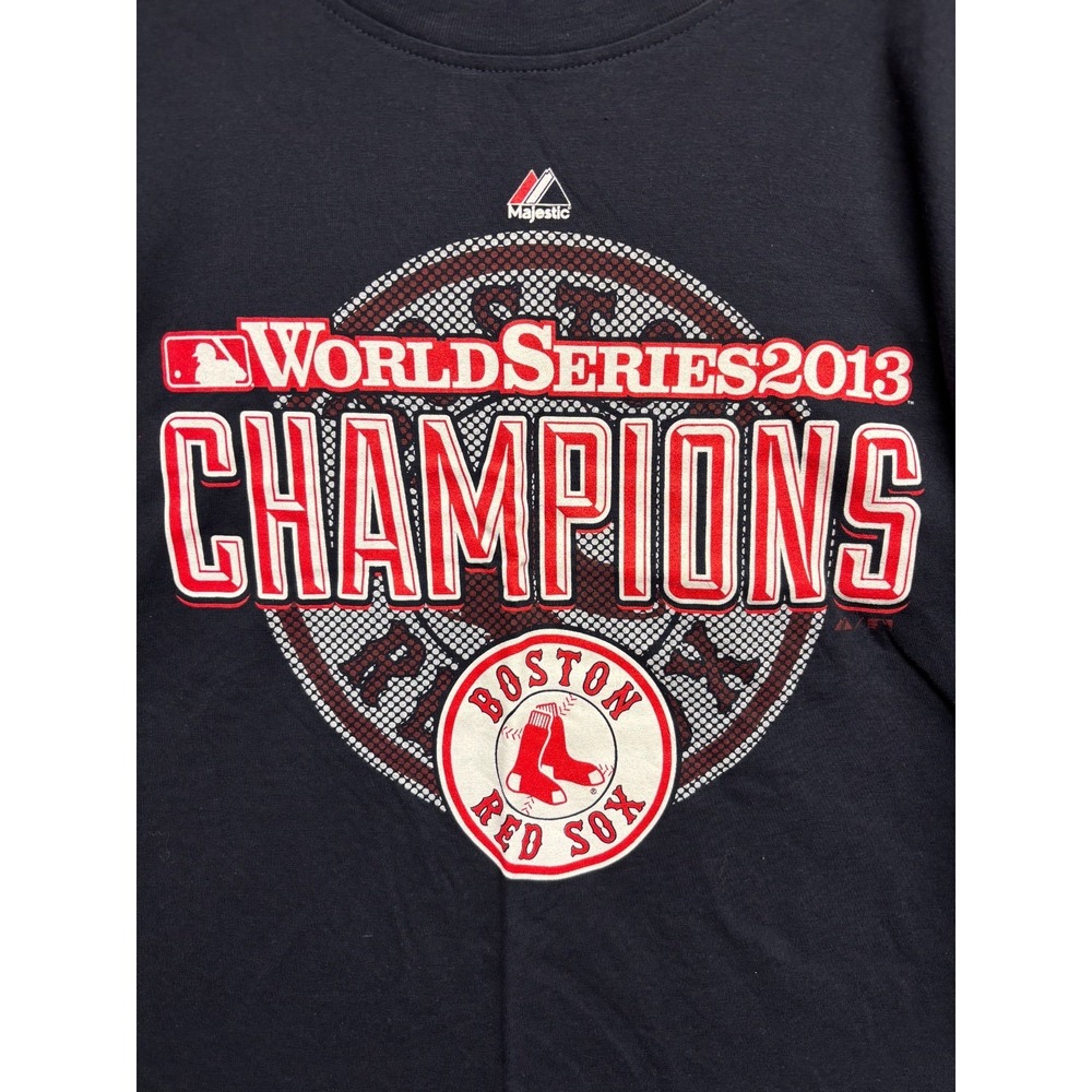 Boston Red Sox Majestic World Series Champions 2013 Shirt Blue Graphic 3XL Tall - Picture 4 of 5